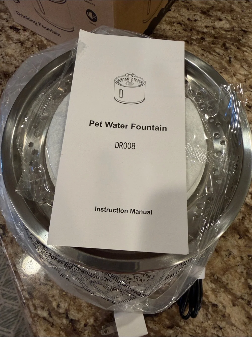 Pet Water Fountain, Continuous Flow, Illuminating Blue Light, 2.4 L (80 oz)